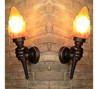 hwydo E27 Aluminium Antique Rétro Torche Applique Murale Applique Murale Allée / Bar Lumières Lampe Décoration Murale pour Café Restaurant Jardin Bar Couloir Décoratif (Main Gauche + Main Droite)