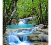 HXA DECO - Tableaux Decoration Murale Photo Image ArtistiqueTableau Paysage Cascade d'eau Turquoise - 50x50 cm