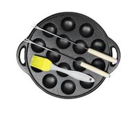 Hxhsgmeh Poêle à 15 trous en fonte Takoyaki en fonte pour pancakes et boules de pieuvre Poffertjes Takoyaki Banh Khot