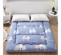 hxoity 10cm Épais Matelas Futon Japonais Sol 3 Couches Coton Matelassé Mousse Mémoire Tatami Pliable Respirant Enroulable Dortoir Hôtes Camping Confort Toutes Saisons Garçons Filles Canapé Lit