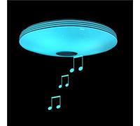 hxoity 40 Cm Salle De Bains Plafond Lampe De Musique IP65 Étanche RGB Dimmable Haut-Parleur Bluetooth Plafonnier APP Et Télécommande Abat-Jour Starry Sky Pour Cuisine, Chambre, Fête
