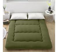 hxoity Matelas Futon Tatami 10cm Épais 3 Couches Coton Aérobie Anion Ergonomique Trapézoïdal Pliable Respiratoire Mat Doux pour Sol Confortable pour Dortoir Maison Camping Toutes Saisons