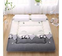 hxoity Matelas Futon Tatami 10cm Épais 3 Couches Coton Aérobie Anion Ergonomique Trapézoïdal Pliable Respiratoire Mat Doux pour Sol Confortable pour Dortoir Maison Camping Toutes Saisons