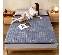 hxoity Matelas Futon Tatami Japonais Pliable Enroulable Épaisseur 4,5cm 4 Couches Tapis De Sol Antidérapant Noyau De Coton Dur Matelas Respirant avec Bretelles Élastiques Taille Double