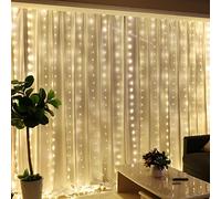 HXWEIYE Guirlande Lumineuse Blanc chaud, Rideau Lumineux 300 LED 3m*3m，8 Modes d'Eclairage USB Télécommande Guirlande avec Minuterie pour Salle, Fenêtre, Mariage, Fête, Noël