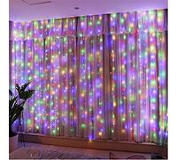 HXWEIYE Guirlande Lumineuse Rideau Multicolore, 300 LED 3m*3m，8 Modes d'Eclairage USB et Télécommande avec Minuterie pour Salle, Fenêtre, Mariage, Fête, Noël