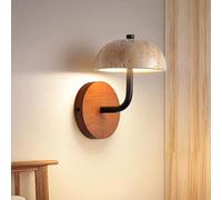 HXYSXHJUO Applique Murale LED en Forme de dôme, Support en Pierre Naturelle, Applique Murale Vintage en Bois, luminaire de Chambre, Lampe de Chevet, décoration de Salon, Lampes câblées