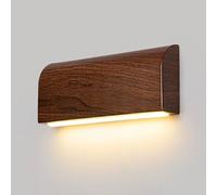 HXYSXHJUO Applique Murale Moderne à Effet Bois par Transfert d'eau, Applique Demi-rectangulaire créative, luminaire LED 5W à lumière Chaude 3000K, Lampe en Aluminium pour Chambre, Chevet, sa