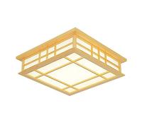 HXYSXHJUO Plafonnier LED Moderne en Forme de boîte en Bois, 45 cm (17,7 po), idéal pour Le Salon, la Chambre, la Salle à Manger ou Le Hall d'entrée.