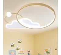 HXYSXHJUO Plafonnier LED Nuage pour Enfants de 52 cm avec télécommande, Rose Moderne, Rond, à intensité Variable, idéal pour Les Chambres d'enfants (garçons et Filles), 3 Couleurs d'éclairag