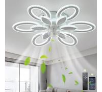 HXYSXHJUO Ventilateur de Plafond avec Lampe, télécommande/Application, éclairage LED à intensité Variable, Moteur CC réversible à 6 Vitesses, idéal pour Le Salon, la Chambre, Le Restaurant,