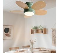 HXYSXHJUO Ventilateur de Plafond Discret avec éclairage intégré, Moteur CC écoénergétique, télécommande Moderne, 6 Vitesses, Montage encastré, idéal pour Chambre, Salon et Cuisine.