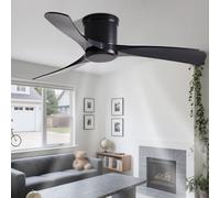 HXYSXHJUO Ventilateur de Plafond Discret sans éclairage, Montage encastré, avec télécommande, 6 Vitesses, hélice à 3 pales, Moteur CC Silencieux. Idéal pour Chambre, Salon, terrasse ou cuisi
