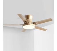 HXYSXHJUO Ventilateur de Plafond intérieur 52 Pouces avec télécommande, éclairage, 6 Vitesses, Silencieux, LED, Style Industriel, Fixation encastrée en métal, 5 pales en Fer, idéal pour Cham
