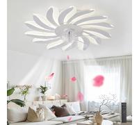 HXYSXHJUO Ventilateur de Plafond Moderne en Forme de pétale avec télécommande, éclairage LED Silencieux, idéal pour Le Salon et la Chambre, intensité réglable, réversible, Moteur CC, Blanc