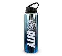 Hy-Pro Bouteille UV en aluminium sous licence officielle Manchester City F.C, 750 ml, paille pliable intégrée, finition néochrome, anti-fuite, légère, sans BPA, Man City, bleu