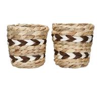 KitchenCraft - Set de 2 Pots de Fleurs en Jacinthe d'eau Tressée pour Petites Plantes d'Intérieurs, 11,5 x 11,5 x 11 cm