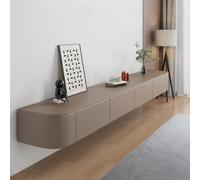 HYANXUE Meuble TV Flottant, Étagères TV Murales avec Porte, Console Multimédia TV, Meuble TV Flottant, Grand Banc TV De Rangement sous La Télévision(Khaki,140CM/55.1")