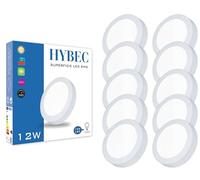 HYBEC - Lampes Plafond, Plafonnier LED Extérieur, Lustre Salle de Bain, Plafonniers LED, Lampe Plafond LED, Lampe Cuisine, LED Salle de Bains 6500ºK 12W (Pack 10)