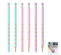 Hyblosp 6 Pièces Crayon Graphite Ergonomique, Crayon Papier HB Ergonomique pour Gaucher et Droitier, Crayons Triangulaire avec Empreintes Précises pour une Écriture Confortable, Crayons Scolaire