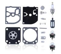 Hyceker Réparation de Carburateur Kit pour Stihl FS55 FS120 FS200 FS250 | pour FS300 FS350 SH55 SH85 BG 45 46 55 65 85 pour Zama RB-89, avec Poire d'amorçage, Filtre à Carburant, Bougie d'allumage