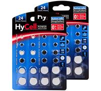 HyCell Lot de 48 Piles Boutons CR2032 CR2025 CR2016 CR1620 LR41 LR43 LR44 LR626 LR621 LR754 LR1120 LR1130 Idéal pour Les clés de Voiture ou Les véhicules