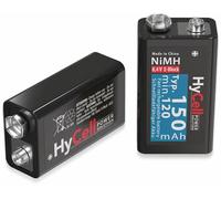 HyCell Pile Rechargeable NiMH 9V 180 mAh 8,4V (1 PCE) - Pile 6LR61 Rechargeable pour Lampes Torches, Jouets électroniques, Station météo, etc. - Accumulateur de qualité supérieure