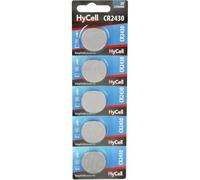 HyCell Piles Bouton CR2430 3V 275 mAh (Lot de 5) - Piles Plates Standard de qualité supérieure - Piles Boutons pour Ouverture de Garage, Balance, liseuse, thermomètre numérique, etc.