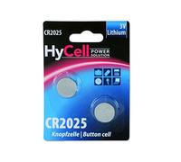 HyCell Piles bouton Lithium CR2025 3V (lot de 2) - Piles plates standard résistantes et à longue durée de vie - Piles boutons pour clé de voiture, télécommande, appareil de mesure, etc.