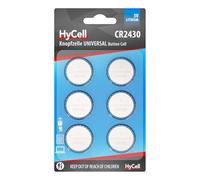 HyCell Piles Boutons au Lithium CR2430 3V, 6 pièces, Longue durée de Vie, pour Calculatrice, Balance, Horloge, clés de Voiture, Ouverture de Garage, télécommande, lumière