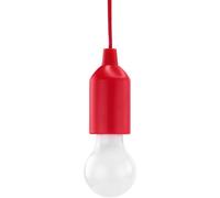 HyCell Pull Light avec tirette, incl. piles AAA (1 pce) - Lampe LED portative rouge - Lampe mobile pour le jardin, la remise, le camping, la tente, le grenier, l'armoire ou comme décoration de fête