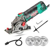 HYCHIKA Scie circulaire manuelle Mini règle graduée Moteur cuivre 4500RPM Bois Métal tendre Carrelage Plastique Coupes précises