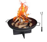HYCHIKA Brasero Exterieur, Bol à Feu Corbeille Ø60cm Foyer Bûcher, Fire Pit pour Extérieur Camping Jardin Patio