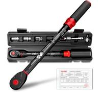 HYCHIKA ynamométrique 1/2" 40-220 Nm - Précision ±2%, 72 Dents Double Sens, Cliquet Audible, avec Adaptateur 3/8", Prolongateur et Douilles (17, 19, 21mm).