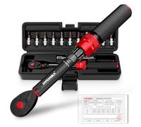 HYCHIKA Clés Dynamométriques 1/4", Précision ±2%, 5-25Nm | Kit ynamométrique Vélo, Double Échelle Nm/ft-lb, 72 Dents, 13 Pcs avec Prolongateur, Embouts et Boîtier
