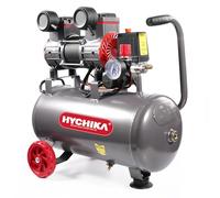 HYCHIKA Compresseur à Air Silencieux, 8 Bar, 24L, 230V-240V, Sans Huile, Compresseur 1100W Max, Pression d'échappement Réglable pour la Pulvérisation, les Clous à Air, le Gonflage des Pneus