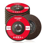 HYCHIKA Disque Abrasif, 10 Disque à Lamelles, Disque de Meulage 115 mm Standard 115 mm x 22,2 mm, Grain 120, Pour Métal, Acier et Bois