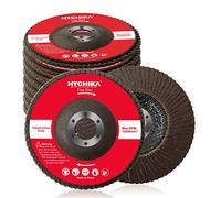 HYCHIKA Disque Abrasif 125mm, 10 Disque à Lamelles, Disque de Meulage 125 mm Standard 125 mm x 22,2 mm, Grain 120, Pour Métal, Acier et Bois
