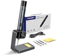 HYCHIKA Fer a Souder sans Fil, Fer a Souder avec Batterie 2600mAh, Chauffage Rapide en 7 Secondes (200 ℃ - 450 ℃), Veille/Arrêt Auto, avec Support, pour Réparation Électronique, Soudage, Bricolage