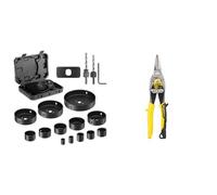 HYCHIKA jeu de scies cloches pour le bois, circulaires 19 pièces avec 13 scies Ø 19-127 mm & Stanley FATMAX Cisaille Aviation Tête Droite Acier Forgé Chromé Double Action de Pivot