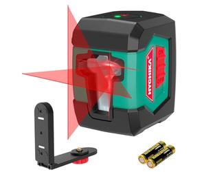HYCHIKA Niveau Laser, 15M Lazer Niveaux Autonivelant avec Deux Module Laser (Alternant Lignes Simples et Doubles), 360° Laser Rotatif avec Support, 2 Piles AA, pour Décoration de Maison