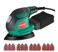 HYCHIKA Ponceuse Bois 200W 14000RPM, Collecteur de Poussière. | Ponceuse Électrique avec 12 Papiers de Verre, pour Angles, Métal et Bois, Bricolage.