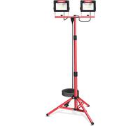 HYCHIKA Projecteur LED sur Trépieds 2 x 60W, 14,000LM Lampes de Travail à LED avec Trépied Télescopique en Métal Réglable, Étanche IP65, Rotation à 360 °, Câble 3M