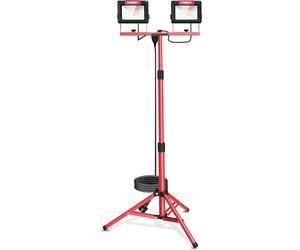 HYCHIKA Projecteur LED sur Trépieds 2 x 60W, 14,000LM Lampes de Travail à LED avec Trépied Télescopique en Métal Réglable, Étanche IP65, Rotation à 360 °, Câble 3M