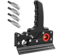 HYCHIKA Rabot Bois, Raboteuse à Chanfreiner avec 4 Têtes de Coupe 45°/3/5/6mm, Poignée Ergonomique, Bulles de Repérage, Rabot à une Main pour les Travailleurs du Bois, Menuisiers, ébénistes