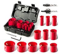 HYCHIKA Scie Cloche Bi-métal, 17 PCS Coffret de Scie Trépan avec 11PCS Lames de Scie 19-68 mm, Profondeur de Coupe: 40 mm, Parfaite pour Percer Le Bois, Les Panneaux PVC et Le Métal
