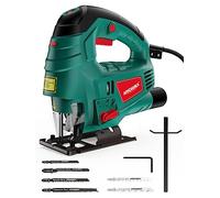 HYCHIKA Scie Sauteuse 800W, Avec Moteur en Cuivre Puissant, 800-3000SPM RPM | 7 Vitesses Variables, 0-3 Ensembles Orbitaux, 6 Lames de scie, Angle d'inclinaison ±45 °, Cordon 2 Mètres