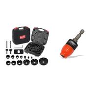 HYCHIKA Scie Trépan 19 Pièces - Set de Scie à Discoïdes 19-152 mm avec Mandrins et Accessoires & EDMA 264055 THE DIMPLER - Porte-embout de vissage aimanté spécial plaquiste