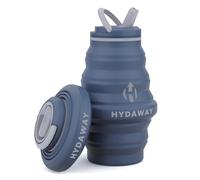 HYDAWAY Bouteille d'eau pliable, 500 ml avec couvercle rabattable | Ultra compacte, facile à transporter, silicone de qualité alimentaire