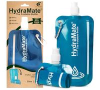 HydraMate Gourde Pliable - Bouteille Souple 750ml - Avec Mousqueton - Bleu | Poche A Eau Portable Sans BPA. Légère & Flexible - Rétractable et Réutilisable Bouteille De Voyage pour Camping, Festival.